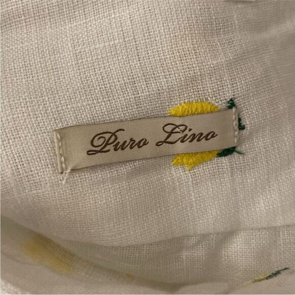 Puro Lino 100% linen lemon 🍋 embroidered blouse, XL - Picture 8 of 10